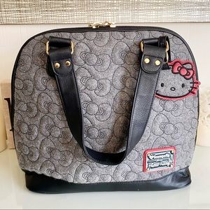 Hello Kitty Loungefly Sanrio Gray Felt Bow Purse